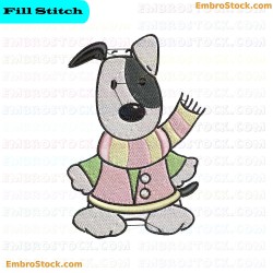 Puppy In Winter Attire Embroidery Design 9