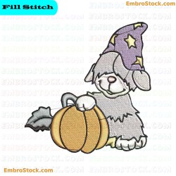 Puppy In Wizard Costume Embroidery Design 4