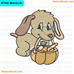 Puppy Playing Referee Embroidery Design 6