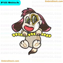 Puppy Playing With Rope Embroidery Design 27