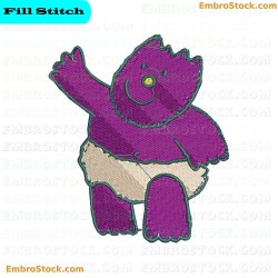 Purple Bear Embroidery Design 12