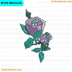 Purple Roses Embroidery Design 42