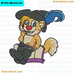 Puss In Boots Character Embroidery Design 10