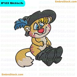 Puss In Boots Character Embroidery Design 8