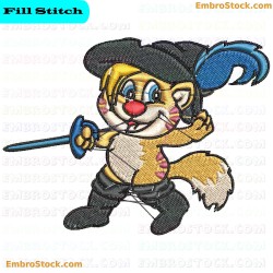 Puss In Boots Embroidery Design 4