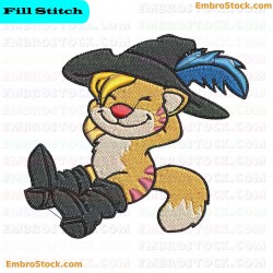 Puss In Boots Embroidery Design 7