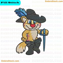 Puss In Boots Embroidery Design 9