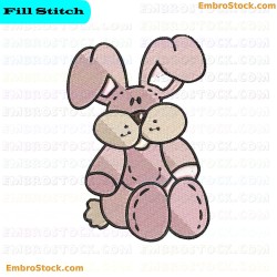 Rabbit And Bear Toy Embroidery Design 4