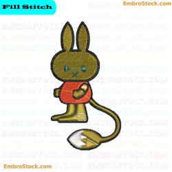 Rabbit Character Embroidery Design 1