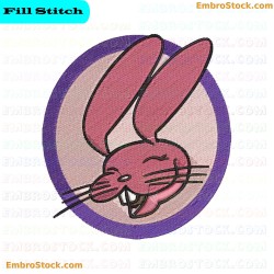 Rabbit Face Embroidery Design 30