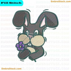 Rabbit Face Embroidery Design 5