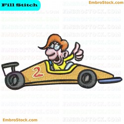 Racing Car Embroidery Design 1