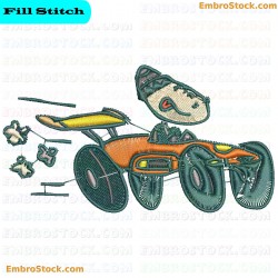 Racing Car Embroidery Design 2