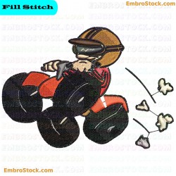 Racing Motorcycle Rider Embroidery Design 3