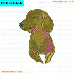 Realistic Dog Embroidery Design 4