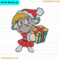 Reindeer Cartoon Character Embroidery Design 8