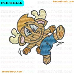 Reindeer Character Embroidery Design 5