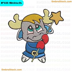 Reindeer Costume Character Embroidery Design 1