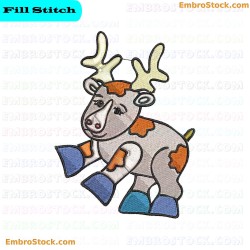 Reindeer Embroidery Design 17