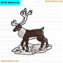 Reindeer Embroidery Design 3