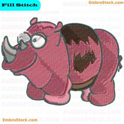 Rhino Embroidery Design 2