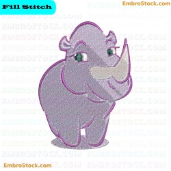 Rhinoceros Embroidery Design 1