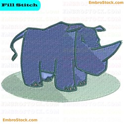 Rhinoceros Embroidery Design 2