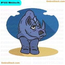 Rhinoceros Embroidery Design 5