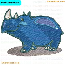 Rhinoceros Embroidery Design 6