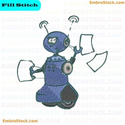 Robot At Work Embroidery Design 2