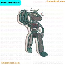 Robot Companion Embroidery Design 6