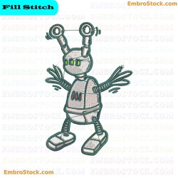 Robot Robots Embroidery Design 3