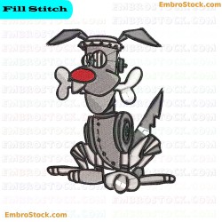 Robotic Dog Embroidery Design 14