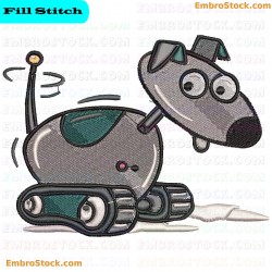 Robotic Dog Toy Embroidery Design 53