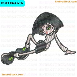 Rock Girl Embroidery Design 1