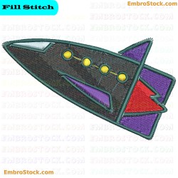 Rocket Embroidery Design 10