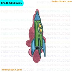 Rocket Embroidery Design 5