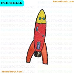 Rocket Embroidery Design 6