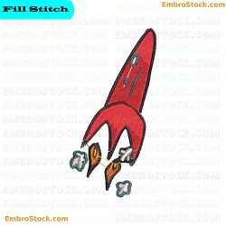 Rocket Embroidery Design 9