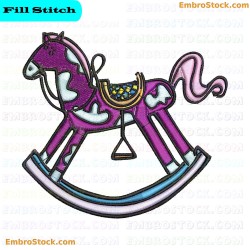 Rocking Horse Embroidery Design 66