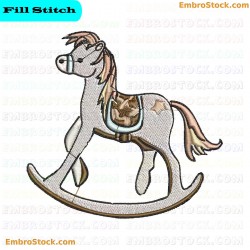 Rocking Horse Embroidery Design 7