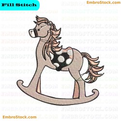 Rocking Horse Toy Horses Embroidery Design 10