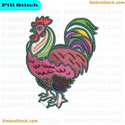 Rooster Embroidery Design 12