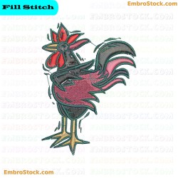 Rooster Embroidery Design 19