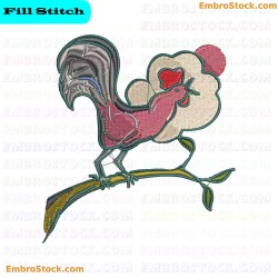 Rooster Embroidery Design 7