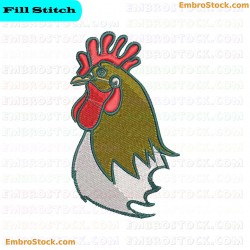 Rooster Head Embroidery Design 11