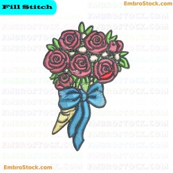 Rose Bouquet Embroidery Design 16