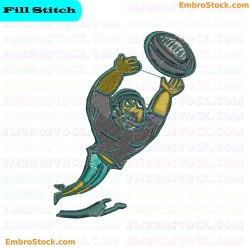 Rugby Player Embroidery Design 11