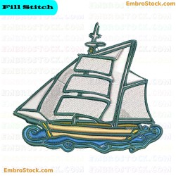 Sailboat Embroidery Design 1