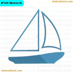 Sailboat Embroidery Design 4